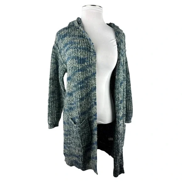 *Flawed Sundance Long Cardigan Sweater Space Dye Duster Hooded Wool Blend Small - Picture 4 of 16